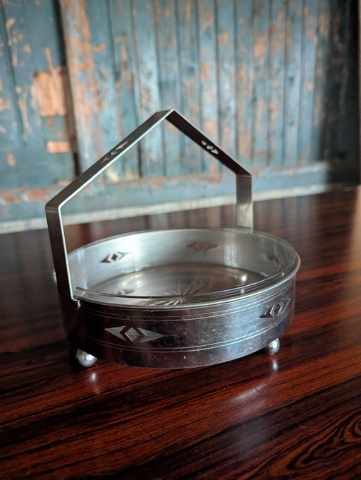 Bonbonnière en verre Art Déco, Danemark, années 1920