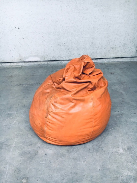 Image 1 of Pouf in pelle patchwork dal design vintage, Italia anni '70