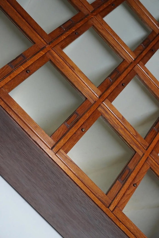 Image 1 of Antique large Dutch oak haberdashery cabinet with hinged doors, 1920s/30s