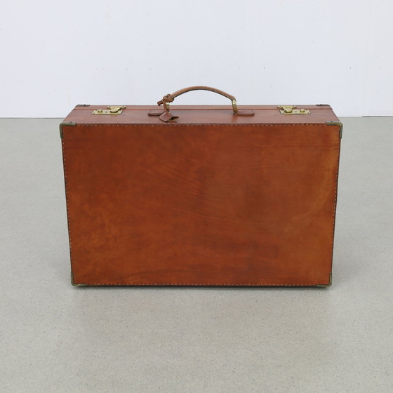 Image 1 of Valigia da viaggio vintage in pelle di lusso fatta a mano in Italia
