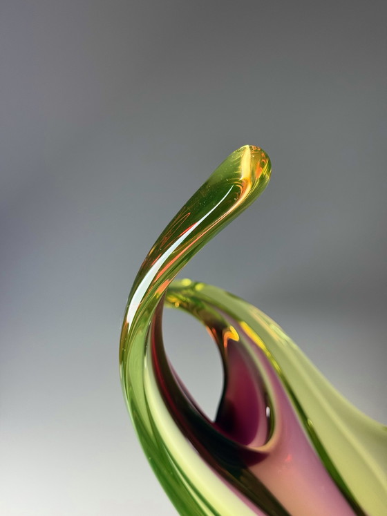 Image 1 of Grande centrotavola in vetro di Murano all'uranio di Seguso, Italia, anni '50-'60 — 50 cm