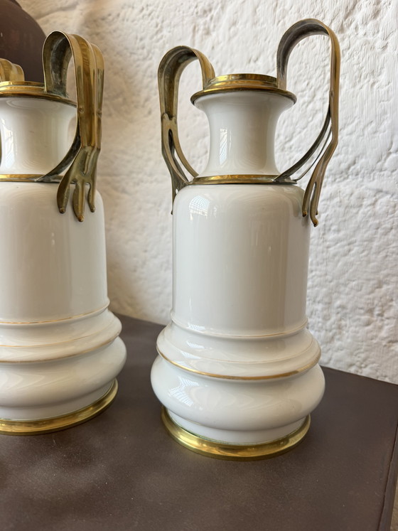 Image 1 of Old Parisian porcelain vases, 19th century