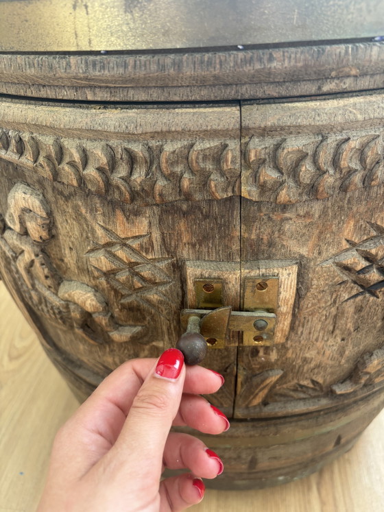 Image 1 of Antique Wooden Barrel Bar