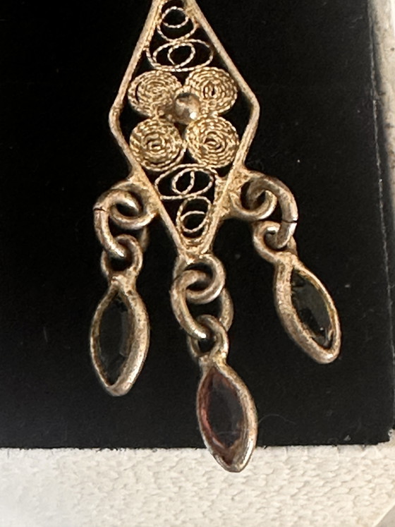 Splendidi Orecchini antichi argento – Decorazione, Glass, Silver (photo 5 of 7)