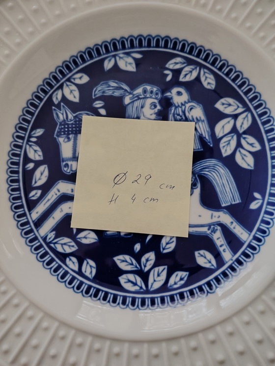 Image 1 of Le Falkenbeize Schumann Arzberg Bavaria Véritable cobalt Vintage Plat en porcelaine Assiette Objet de vitrine