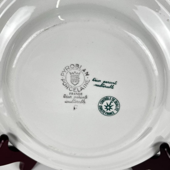 Set de 4 Assiettes à Dessert "Agreste", Sarreguemines, Fin XXe, Pyroblan – Vaisselle, Porcelain (photo 5 of 8)
