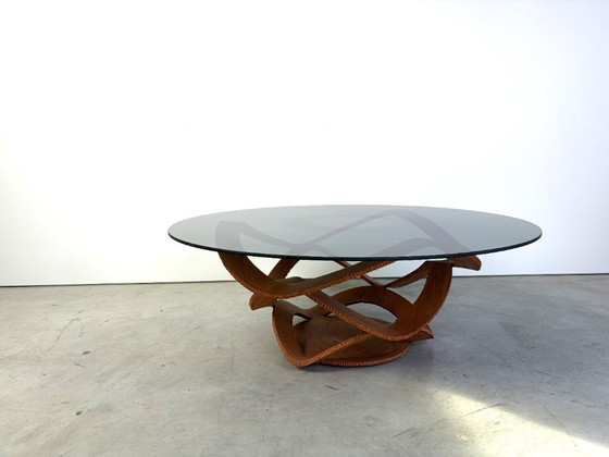 Stahl-Couchtisch von Maurice Barilone, 1980er Jahre – Roche Bobois, Couchtische, Glas, Metall (photo 2 of 9)
