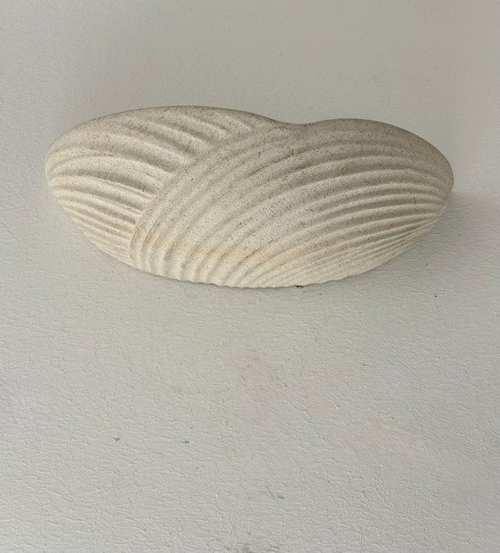 Image 1 of Paar vintage wandlampen in gespikkeld beige gips, Frankrijk 1970