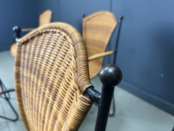 Image 1 of Rotanstoelen van Frederick Weinberg, jaren 60, set van 6