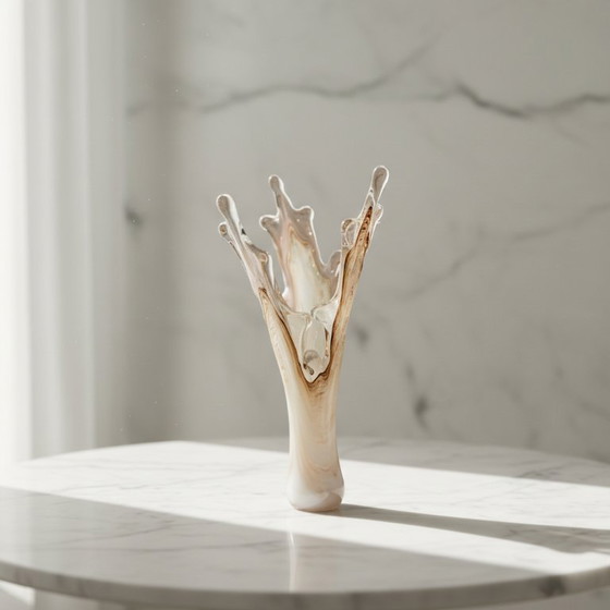 Image 1 of Vintage Heavy Studio Art Glass Vase – KIRCH, Ukraine