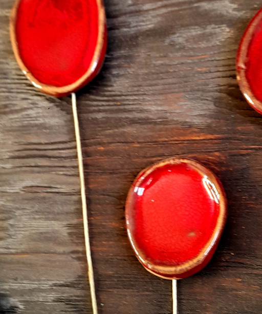 Pannello in legno e ceramica di Roland Zobel, 1970