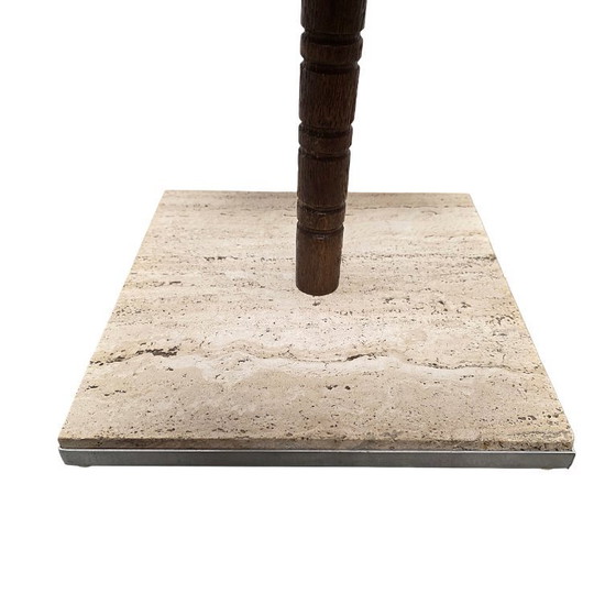 Image 1 of Retro-Tischleuchte mit Travertinfuß, 1970er/80er Jahre