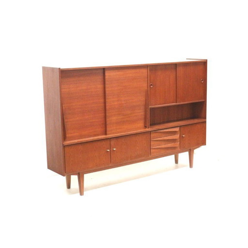 Meuble haut / meuble mural / buffet vintage en teck des années 1960