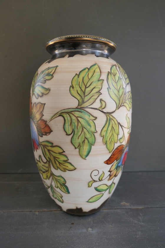 Image 1 of Vintage H. Bequet Quaregnon Grote Vaas 556