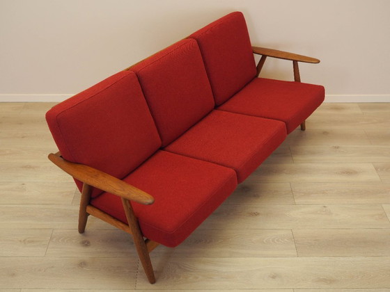 Image 1 of Canapé rouge CIGAR, design danois, années 1960, designer : Hans J. Wegner, fabricant : Getama