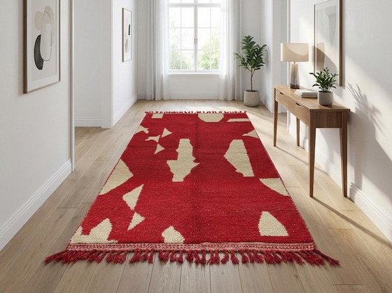 Alfombra bereber hecha a mano en lana roja, 200/300 – Wool (photo 6 of 6)