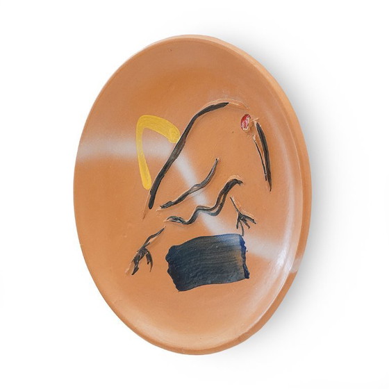 Image 1 of Sergio Dangelo, piatto in ceramica “Kiwi Landscape” per Mazzotti Albisola, anni '80