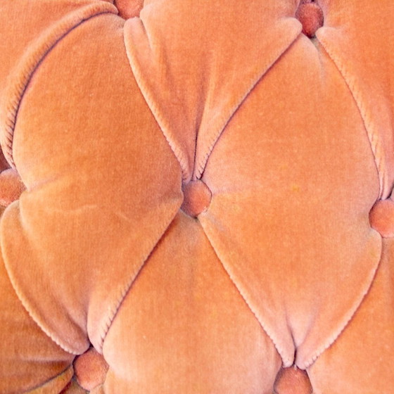 Image 1 of Rosa Capitonnée-Schaukelstuhl aus Bugholz für Gasisa, Spanien, 1960er Jahre