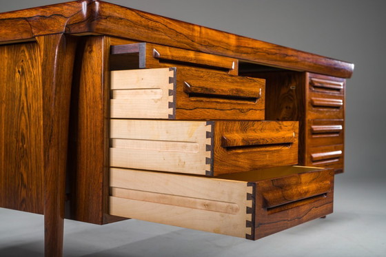 Image 1 of Moderner dänischer Chefschreibtisch Palisander von Ib Kofod Larsen für Faarup Møbelfabrik, 1960