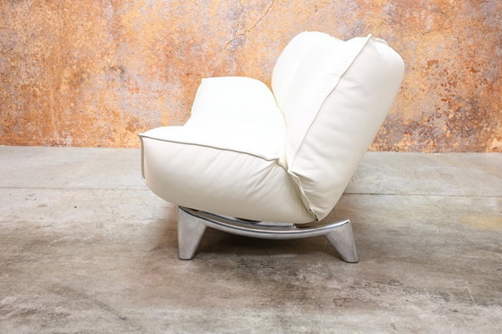 Image 1 of Refurbished white leather Leolux Tango designer sofa