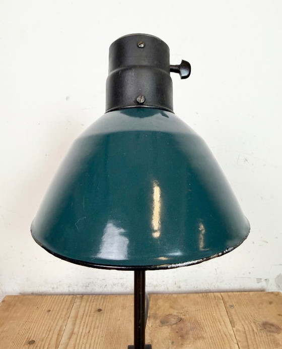 Image 1 of Vintage Duitse Bauhaus Petroleum Emaille Tafellamp van Schaco, jaren 30
