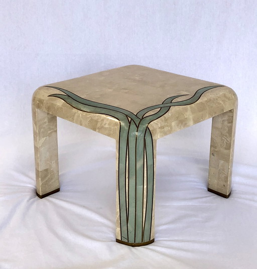 Travertine & Brass Fillet Coffee/Side Table, 1970's