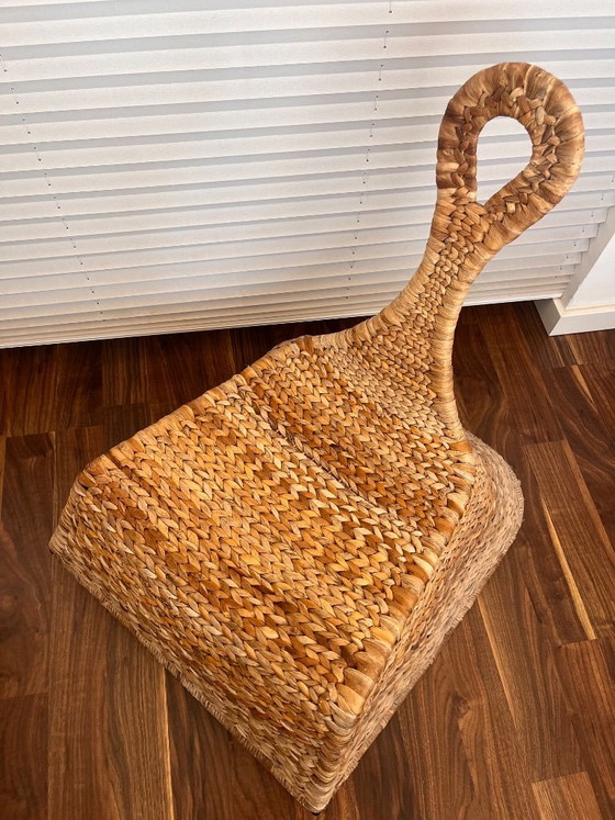 Image 1 of Sedia a dondolo vintage IKEA Gullholmen in fibra naturale + accessori inclusi