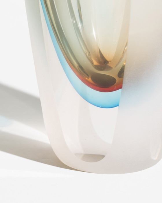 Image 1 of Monumental Murano Sommerso Glass Vase Attributed to Seguso Vetri d’Arte Italy
