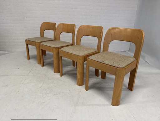 Sillas brutalistas de mediados de siglo – juego de 4 – madera contrachapada escultural