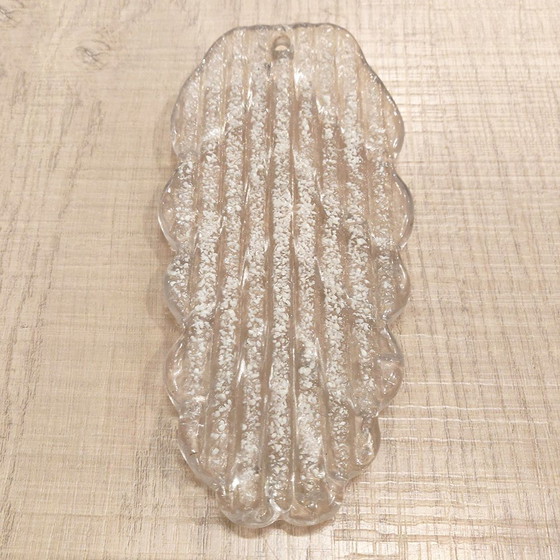 Image 1 of Lámpara de techo italiana de latón y cristal de Murano al estilo de Mazzega, años 70