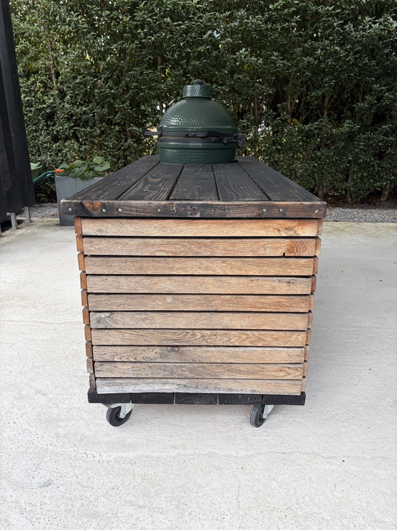 Cucina da esterno Green Egg su ruote per Big Green Egg Medium – Tavoli da giardino, Wood (photo 5 of 9)