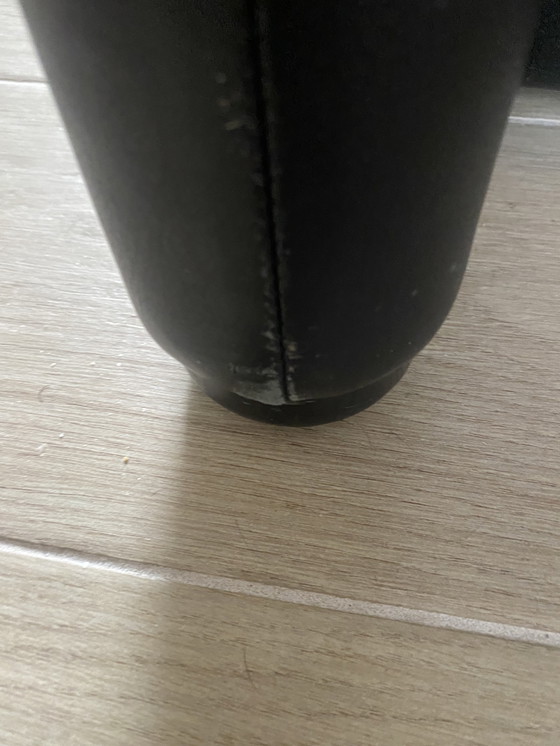 Image 1 of Set di divani in pelle nera composto da 3 pezzi Cassina Maralungo composto da 2 posti, 1 posto e poggiapiedi