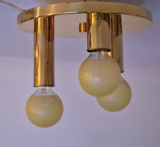 Image 1 of Midcentury TZ Leuchten Ceiling Lamp Brass 