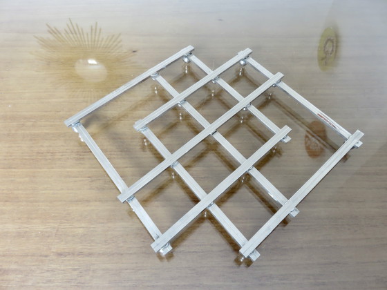Image 1 of Jacques Adnet extendable silver-plated trivet, 40s 50s