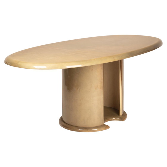 Angelo Mazzola parchment table produced by Ar.Vi Salpol, 1980 – Dining tables (photo 7 of 26)