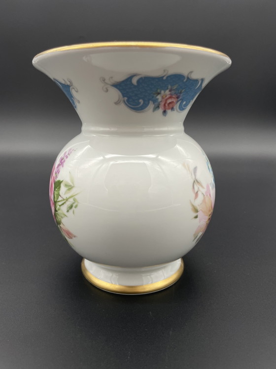 Gerold porseleinen vaas met bloemversiering en gouden rand, vintage – Gerold Porzellan, Vazen, Porcelain (photo 4 of 7)