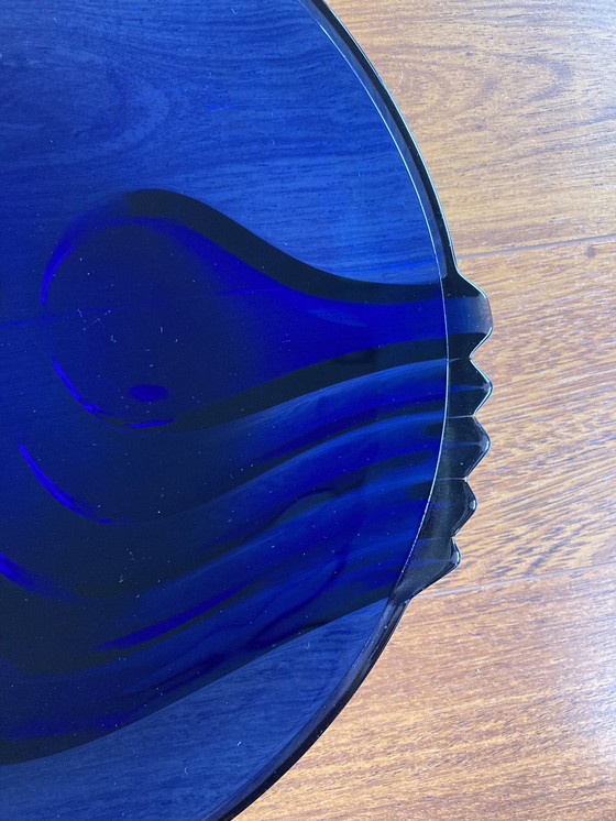 Image 1 of Cuenco único art decó azul cobalto