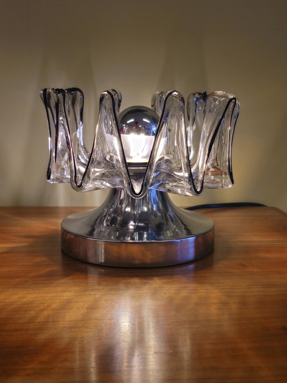 Image 1 of Vintage Glass Murano Italy Table Lamp Desk Lamp Lamp