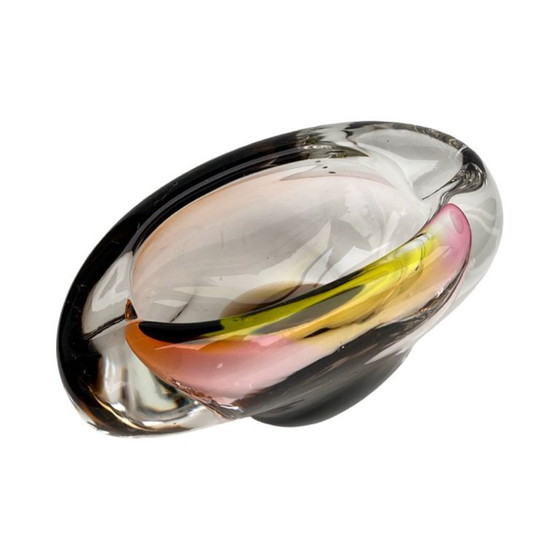 Image 1 of Glasaschenbecher, entworfen von Jozef Rozinek, Borocrystal Nový Bor, Tschechoslowakei, 1970er Jahre.