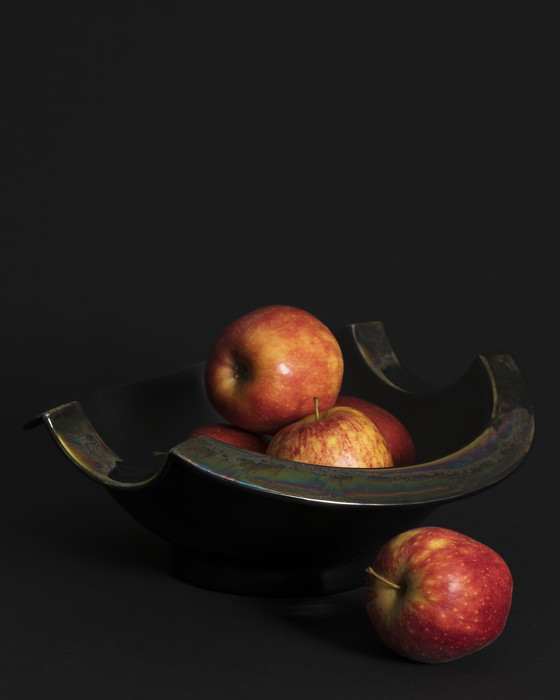 Image 1 of Rosenthal Jan Van Der Vaart + H. Drexler Handbemalte Schale Porcelaine Noire 90s