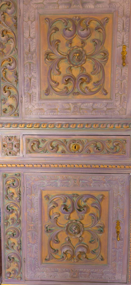 Artistic Renaissance Revival Oak Cabinet – Wood (photo 7 of 9)
