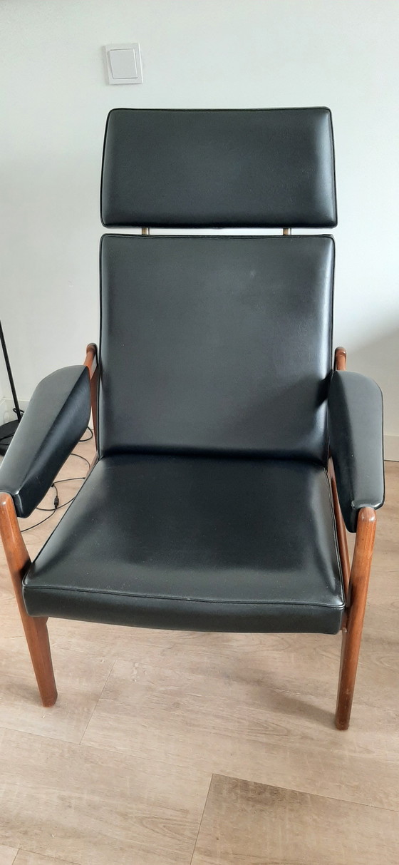 Image 1 of Fauteuil Vintage Teck/Skai