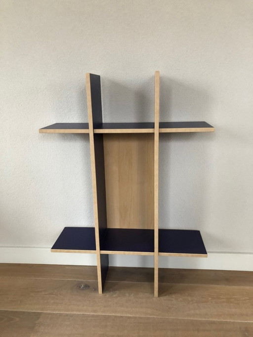 Wall rack / Book rack blue wood
