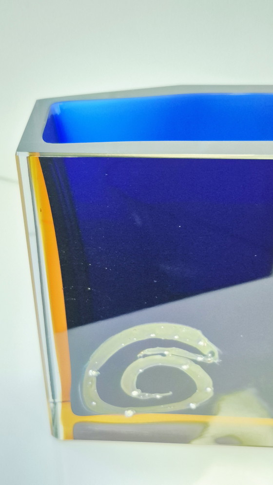 Image 1 of Glazen vaas van Pavel Hlava voor Exbor Egermann Sommerso-Art, circa 1960