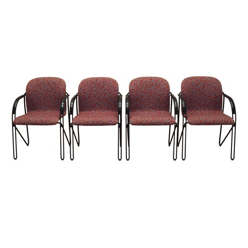 Set of Four Chairs, Italian Design, 1980s, Production: Italy