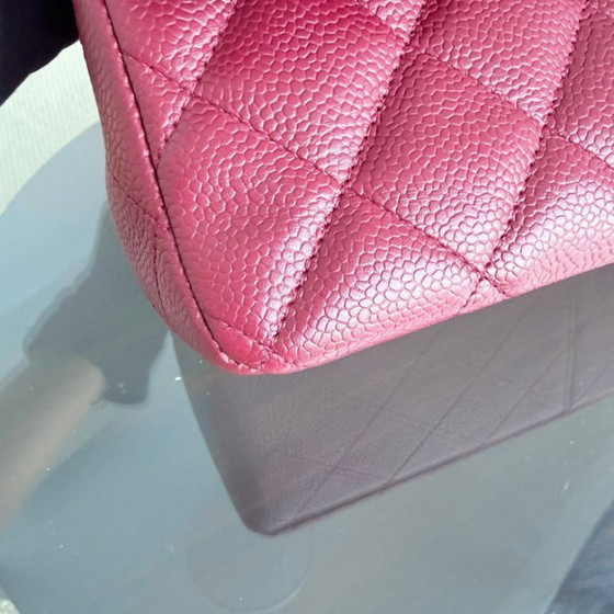 Image 1 of Borsa Chanel Classic Flap Jumbo - Caviar 30CM Single Flap Trapuntata Borgogna Rosso Scuro Finiture Oro Serie 13