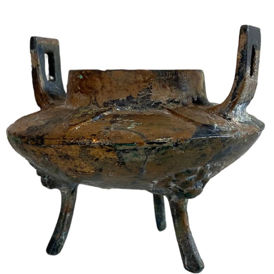Rare Brûle-encens en Fonte (Ding) Dynastie Qing – Relief de Serpent Ésotérique – XVIIIe Siècle – Objets déco (photo 5 of 10)