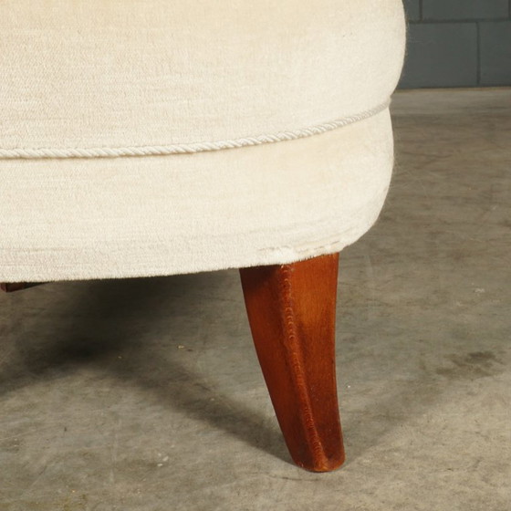 Image 1 of Vintage cocktailfauteuils – wit velours – jaren 60