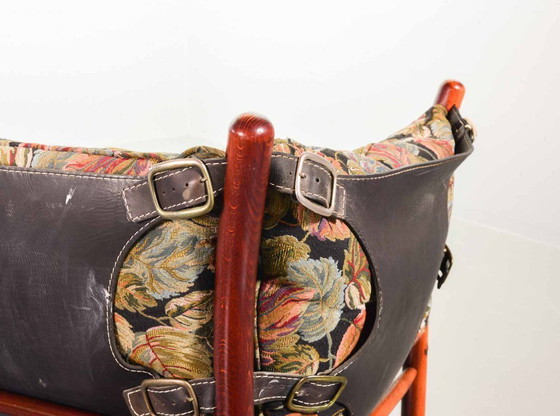 Image 1 of Beautiful Arne Norell 3-Seat ‘Ilona’ Rosewood Sofa for Arne Norell AB Aneby Möbler with Autumn Leaves Fabric Upholstery. Sweden.