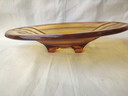 2 x Walther & Sohne Art Deco fruit bowl, Amber color, Orient model, pressed glass